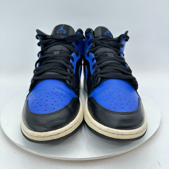 Nike Air Jordan 1 Mid Men Size 12 554724-077 Hyper Royal Black Basketball Shoes - Picture 2 of 11